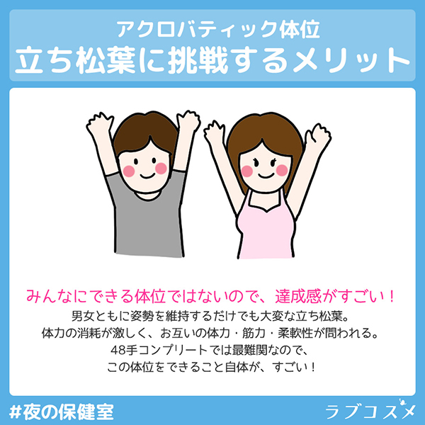 アクロバティック体位、立ち松葉に挑戦するメリット