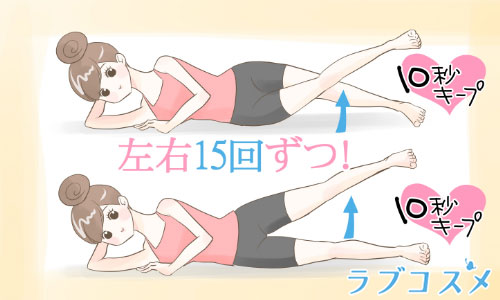 左右１５回ずつ！お尻の位置をきゅっと引き上げるエクササイズ